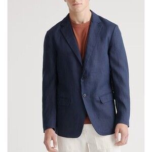Quince Mens 100% European Linen Blazer XXL New Blue Neutral Breathable Casual